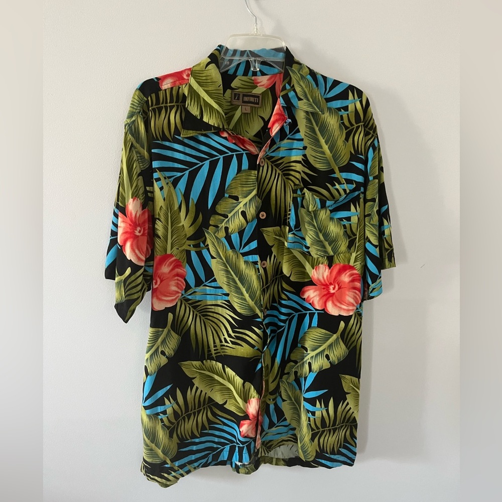 Men’s Floral Hawaiian Shirt Size L